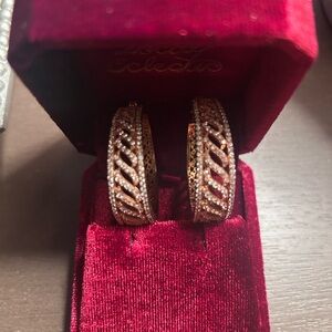 Rose gold toned hoop earrings